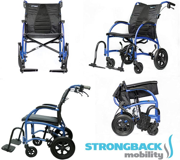 STRONGBACK 12S+AB Transport Wheelchair | Comfortable and Stylish (1016AB-Parent)