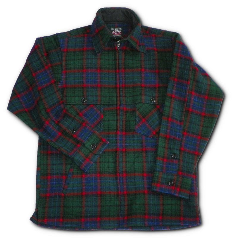  Double Cape Jac Shirt - Green Blue Red Windowpane 