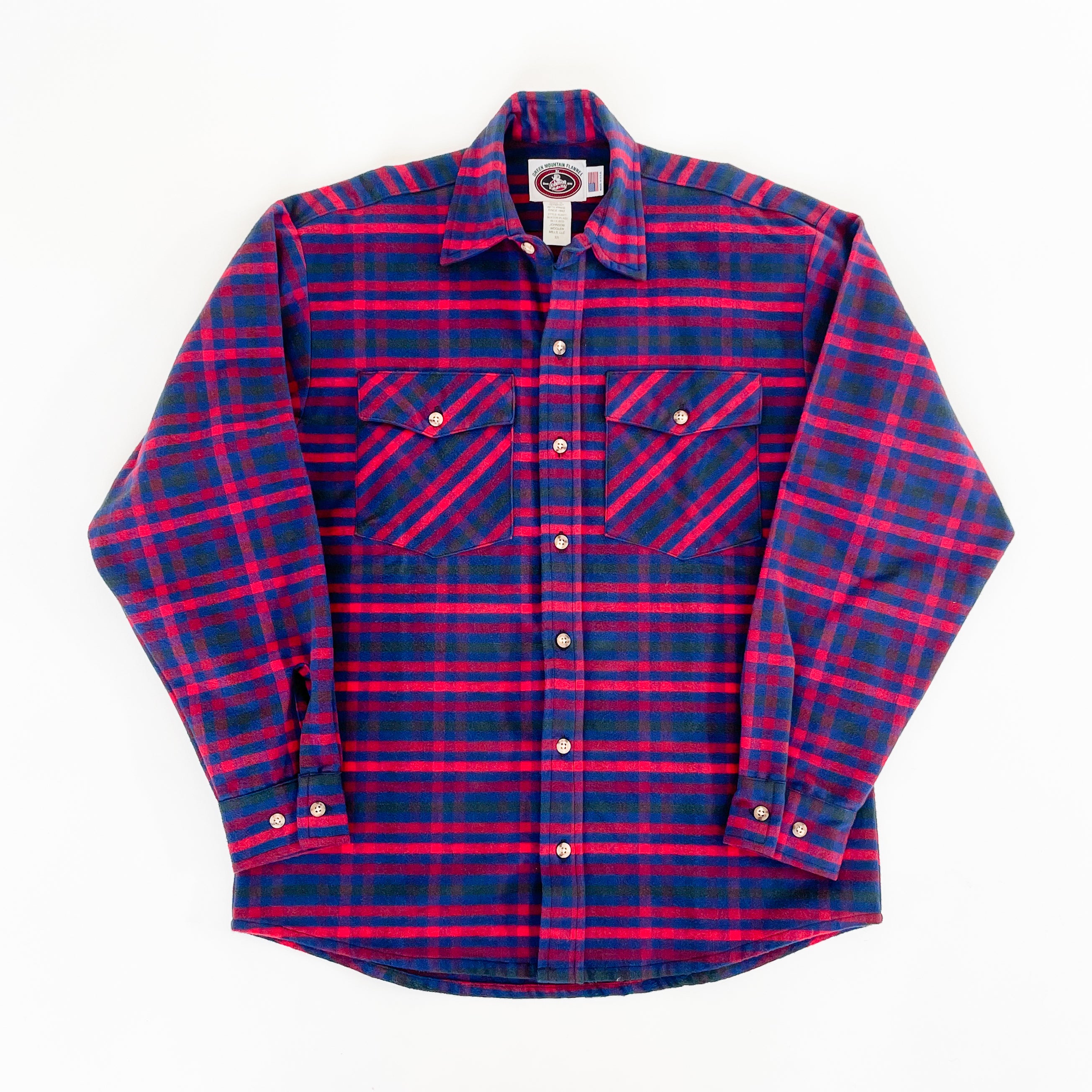  Mens Flannel Button Shirt - Boston Plaid 