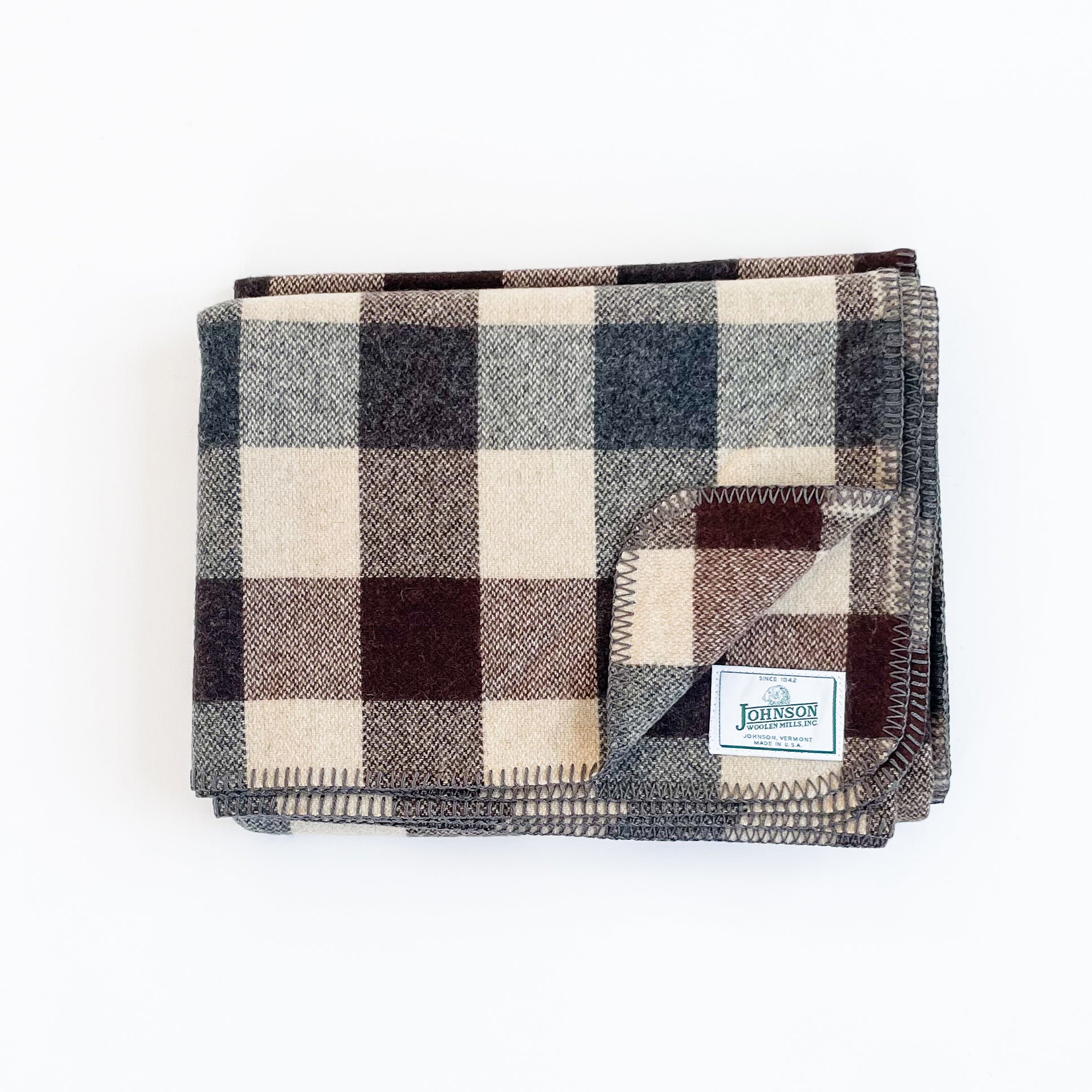  Norris Wool Throw - Brown & Beige Check 