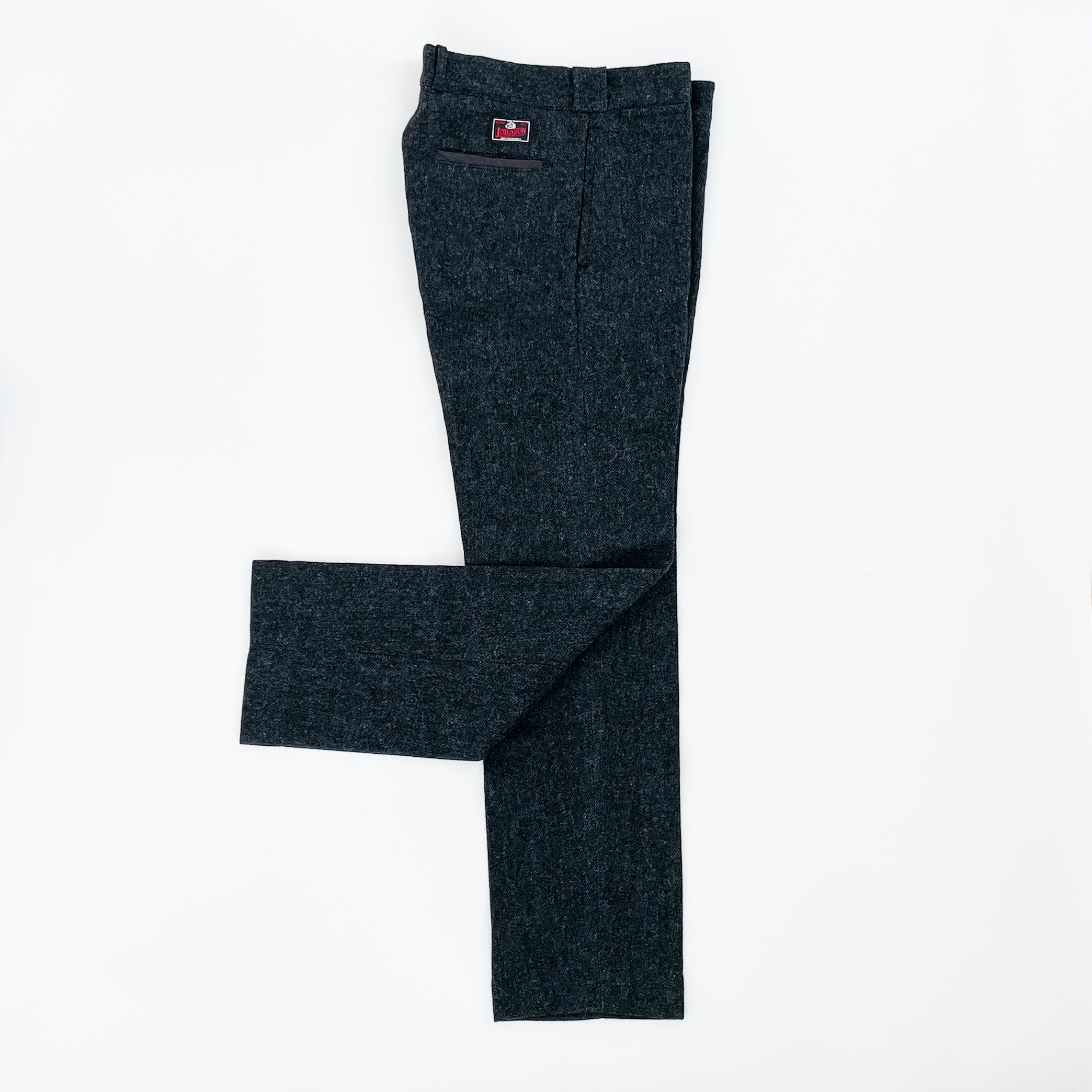  Traditional Wool Pants - Gray Herringbone 