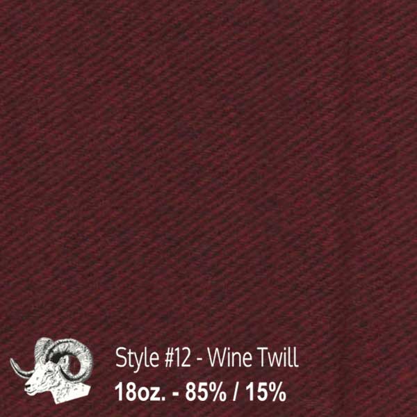  Wool Fabric By The Yard - 12 - Wine Twill 