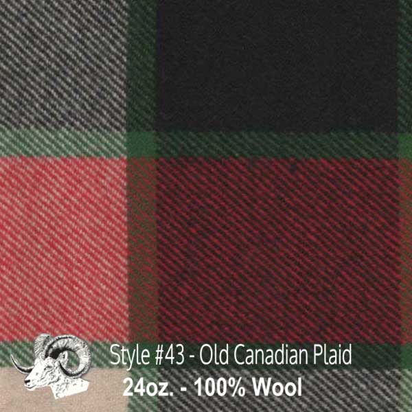  Wool Fabric By The Yard - 43 - Old Canadian Plaid 