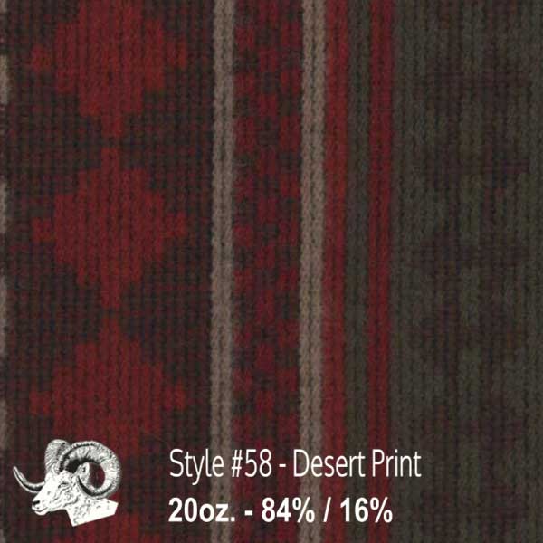  Wool Fabric By The Yard - 58 - Desert Print 