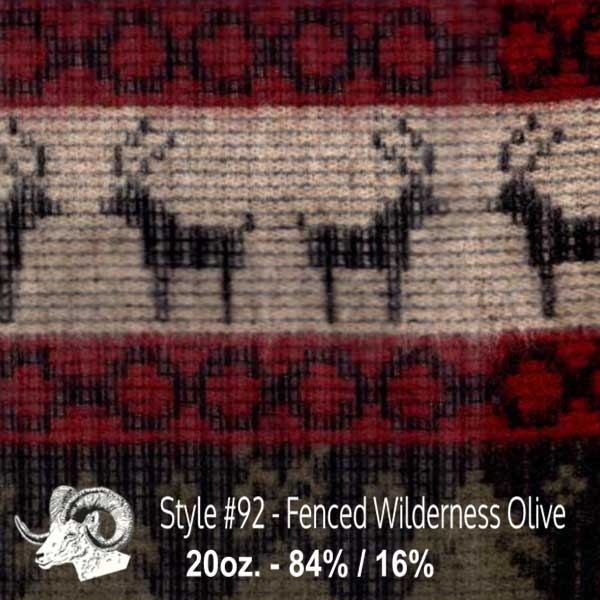  Wool Fabric By The Yard - 92 - Fenced Wilderness Olive 