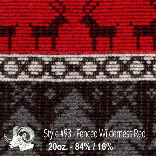  Wool Fabric By The Yard - 93 - Fenced Wilderness Red 