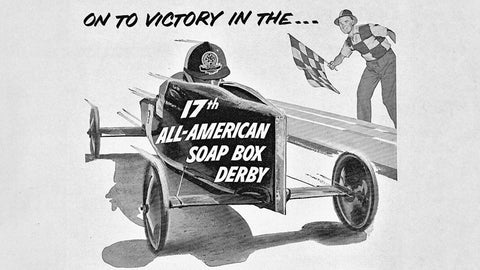 soap derby advertisement by Chevrolet in newspaper from September 1954