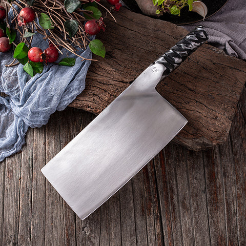 Chopping Knife Thickened Cleaver Handmade Forged Bone Chopper Hammer  Pattern Chef's Kitchen High Carbon Stainless Steel