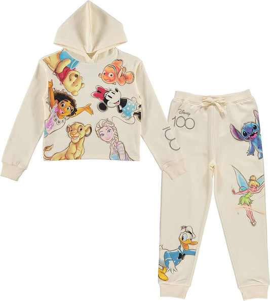 Lilo & Stitch Lilo and Stitch Girls Hoodie, Jogger and Shorts Outfit Set, 3-Piece, Sizes 4-16, Girl's, Size: Xs (4-5), Pink