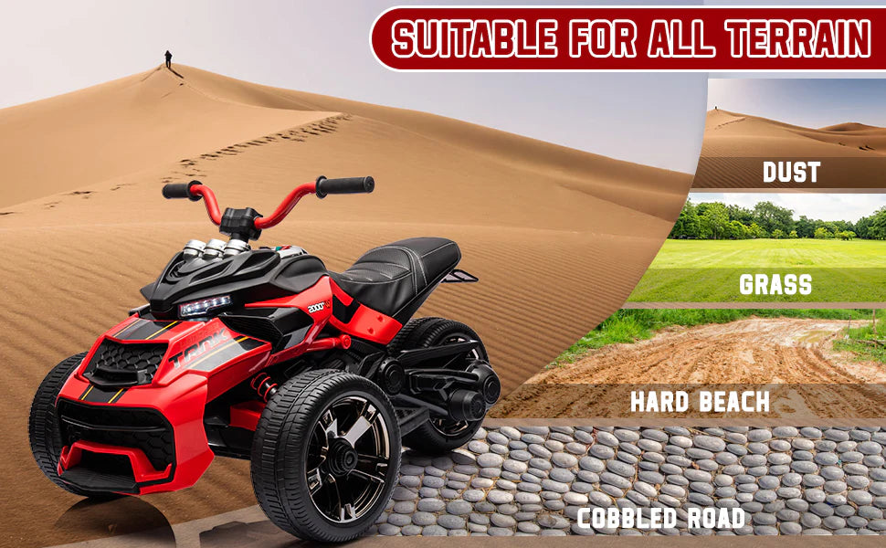 Close-up of Kids Electric Dirt Bike features