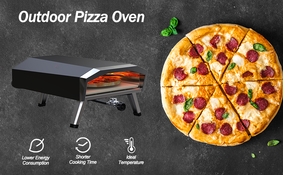 GARVEE 12In Gas Outdoor pizza oven Propane with Foldable Legs  for Outside Camping