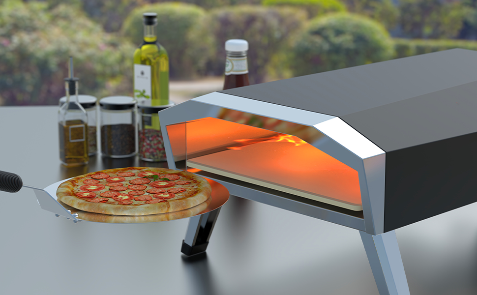 GARVEE 12In Gas Outdoor pizza oven Propane with Foldable Legs  for Outside Camping