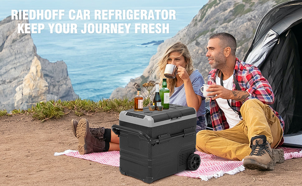 GARVEE 12 Volt Refrigerator 59 Quarts 55L RV Car Refrigerator Portable Refrigerator Freezer