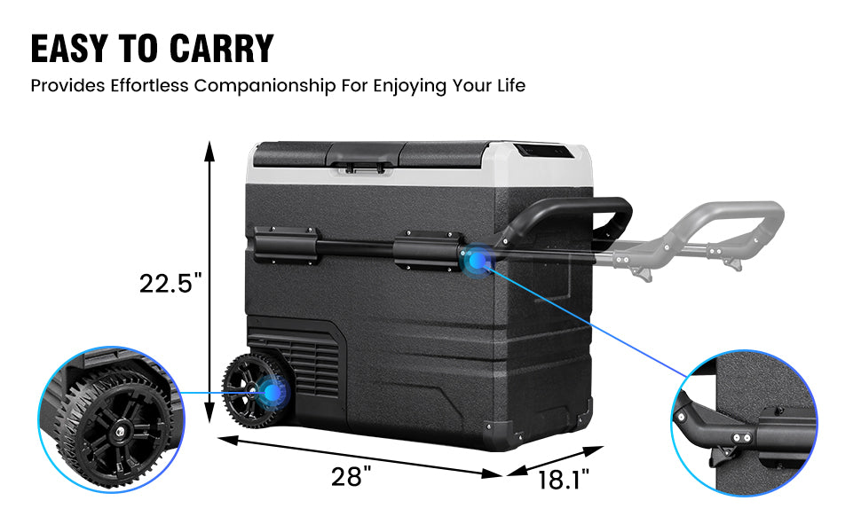 GARVEE 12 Volt Refrigerator 59 Quarts 55L RV Car Refrigerator Portable Refrigerator Freezer