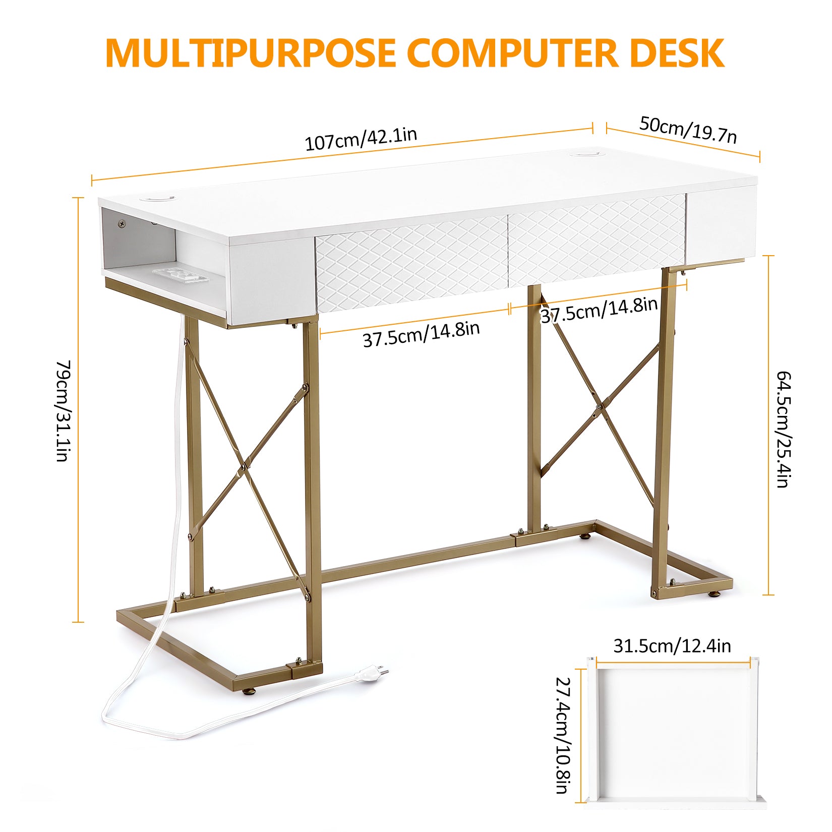 42-inch-wide desk for ample space
