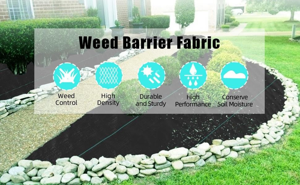 GARVEE 3.2oz 6ft X 300ft Weed Barrier Landscape Fabric Heavy Duty Premium  Ground Cover Weed Block Gardening Mat