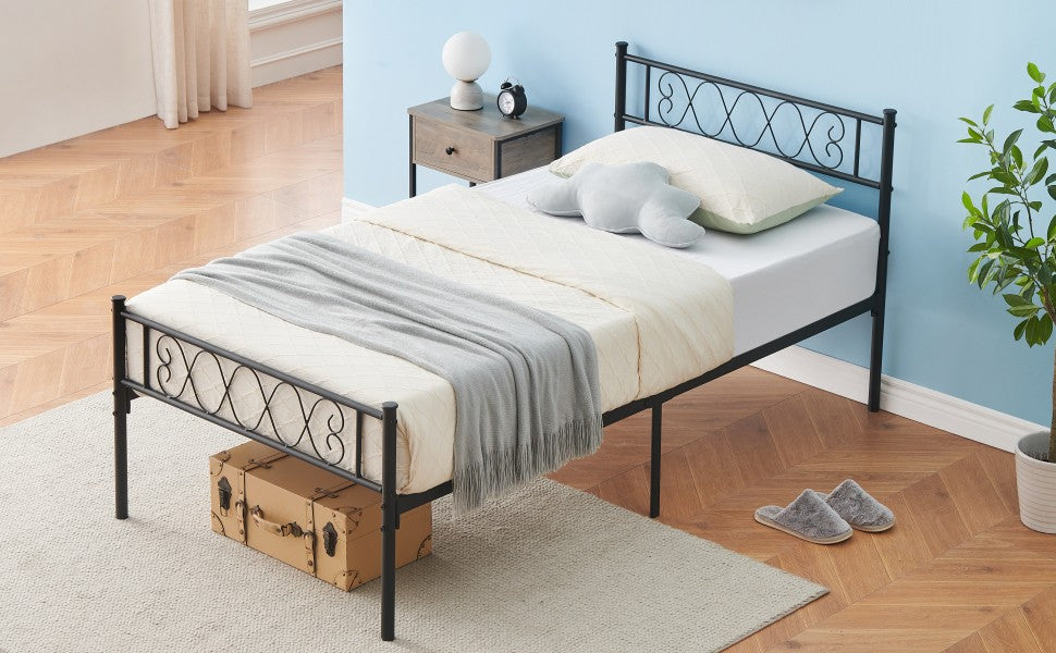 GARVEE Twin Bed Frame with Headboard & Footboard