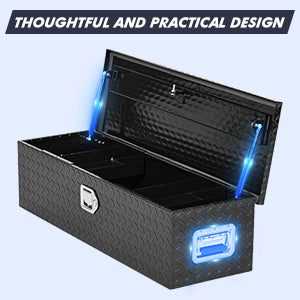 GARVEE 30 Inch Truck Bed Tool Box Heavy Duty Aluminum with Sliding Shelf Diamond Plate ToolBox