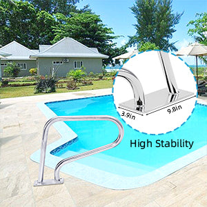 GARVEE 30x22 Inch Pool Handrail Swimming Pool Stair Rail 250LBS Load for Inground Pool