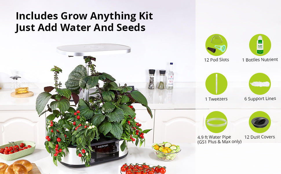 GARVEE JustSmart WiFi 12 Pods Hydroponics Growing System with APP Controlled Indoor Garden Up to 30 inch