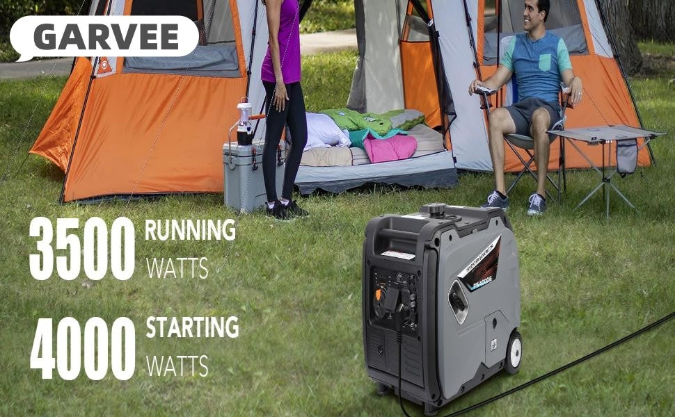 GARVEE 4000W Portable Inverter Generator Ultra Quiet Gas Engine with CO-Monitoring