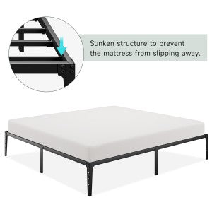 GARVEE Twin Size Bed Frame, 14 Inch Black Metal Twin Bed Frame, No Box Spring Needed, Noise Free, Twin Size Platform Bed Frame