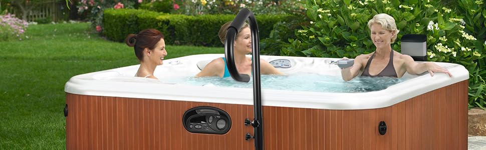 GARVEE 600LBS Capacity Hot Tub Handrail 56 Inch Safety Handrail for Indoor/Outdoor Bath Black