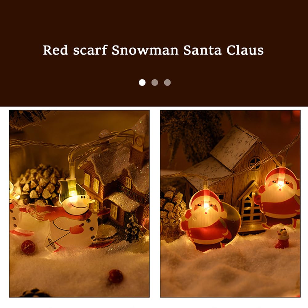 Garvee 10 LED Christmas Decoration String Lights Battery Operated Christmas Decorative Lights for Indoor Outdoor Decor 1.5m Christmas Snowman Christmas Snowman