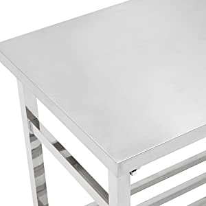 GARVEE 48 x 30 Inches, Stainless Steel Floding Table, NSF Commercial Kitchen Prep Table with Under Shelf for Restaurant and Home, Foldable