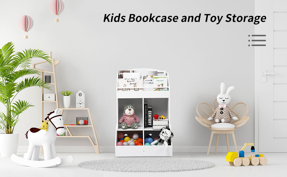 Kids Bookshelf and Toy Storage