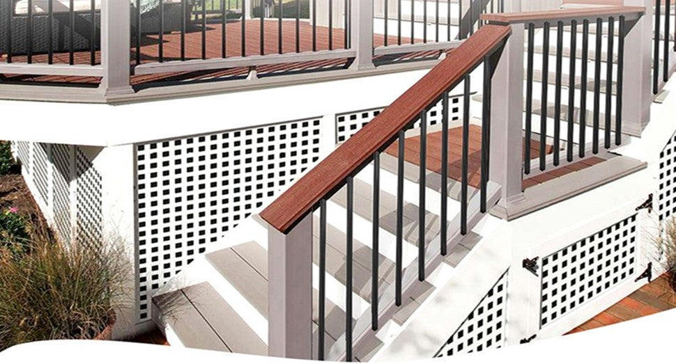 GARVEE 25 Pack Aluminum Deck Balusters Flat Straight Grooved Porch Railing for Staircase Deck