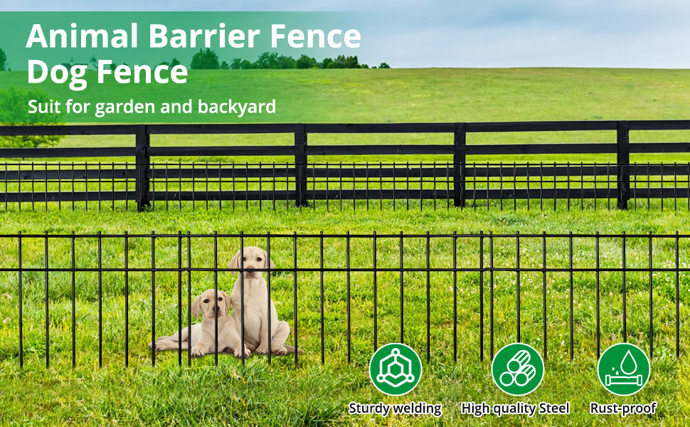GARVEE Animal Barrier Fence 24x15in No Dig Fence Underground Decorative Garden Fencing Metal Fences