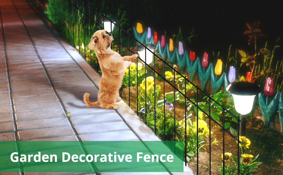 GARVEE Animal Barrier Fence 24x15in No Dig Fence Underground Decorative Garden Fencing Metal Fences