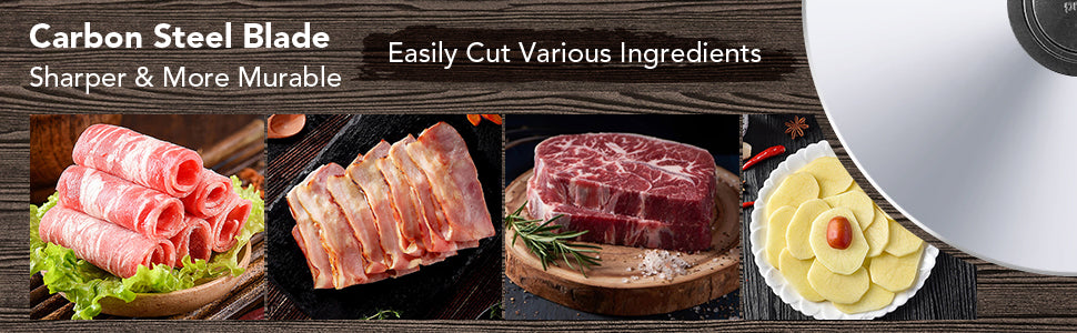 GARVEE 550W Automatic Meat Slicer Deli Slicer with 12 Inch Carbon Steel Blade Meat Slicer Machine