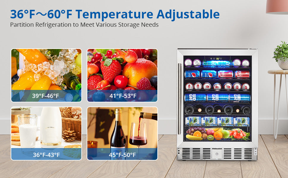 GARVEE Beverage Refrigerator 5.1 Cu.ft Beverage Fridge 166 Cans Capacity Small Beverage Cooler