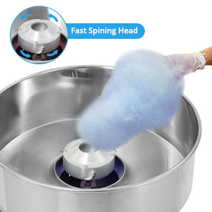 GARVEE Electric Commercial Cotton Candy Machine 1030W Candy Floss Maker with Stainless Steel Bowl