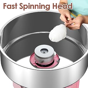 GARVEE Cotton Candy Machine Commercial Electric Cotton Candy Maker with 20 inch Stainless Steel Bowl