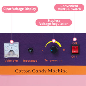 GARVEE Cotton Candy Machine Commercial 1000W Electric Cotton Candy Machine Cotton Candy Maker Pink