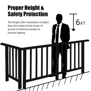 GARVEE Aluminum Deck Balusters 32.25 x 1 Inch Flat Straight Grooved Porch Railing Matte Black