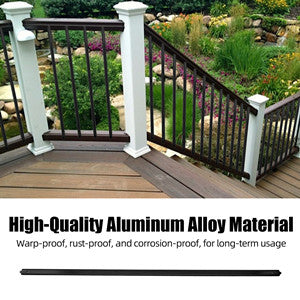 GARVEE Aluminum Deck Balusters 32.25 x 1 Inch Flat Straight Grooved Porch Railing Matte Black