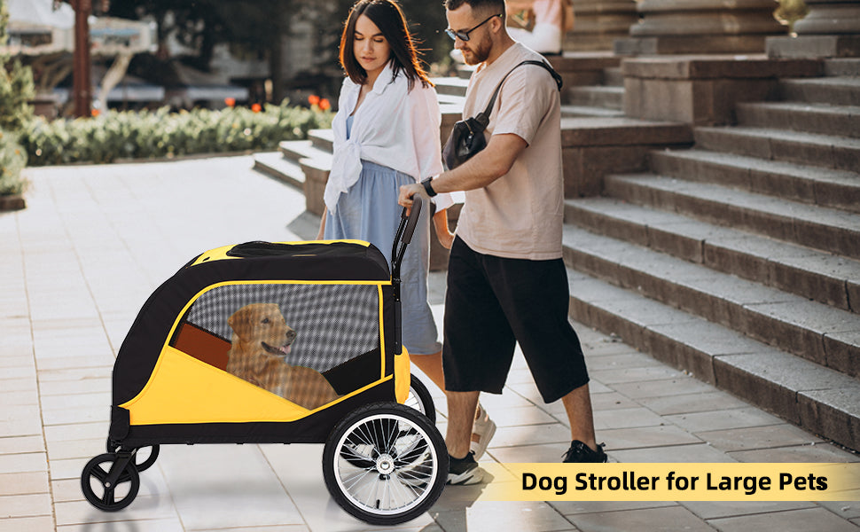 Garvee Dog Stroller for Large Pet Jogger Stroller with 4 Wheel and Storage Space