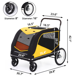 Garvee Dog Stroller for Large Pet Jogger Stroller with 4 Wheel and Storage Space