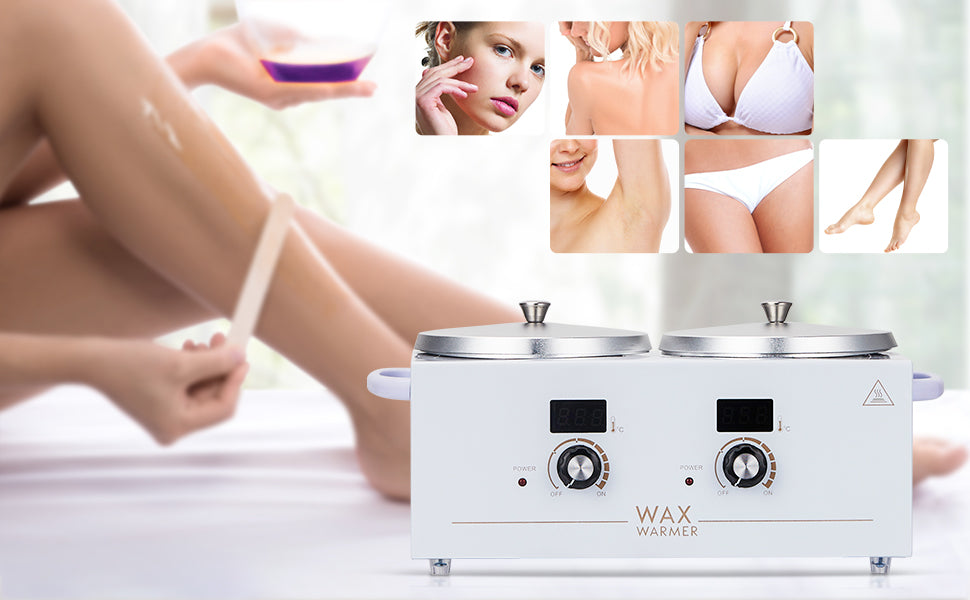 GARVEE Digital Double Wax Pot Warmer Professional At Home Waxing Kit For All Hair Types White