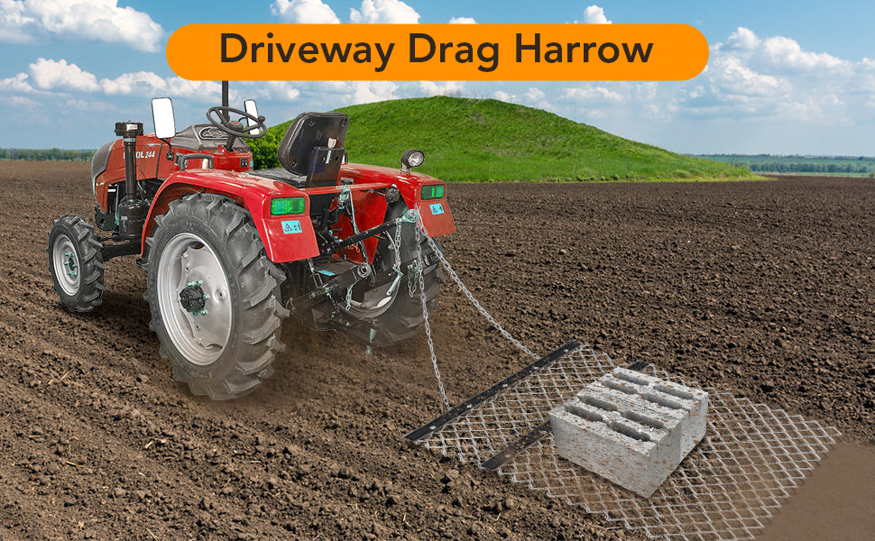 GARVEE Drag Harrow 6x5ft ATV Chain Harrow UTV Drag Grader Tractor Attachments for Farm Garden Lawn