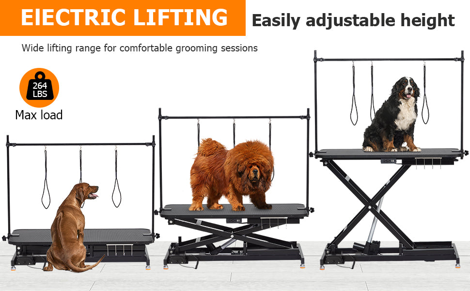 GARVEE Electric Lift Dog Grooming Table Heavy Duty Electric Grooming Arm Table For Pets Large Dogs Adjustable Height