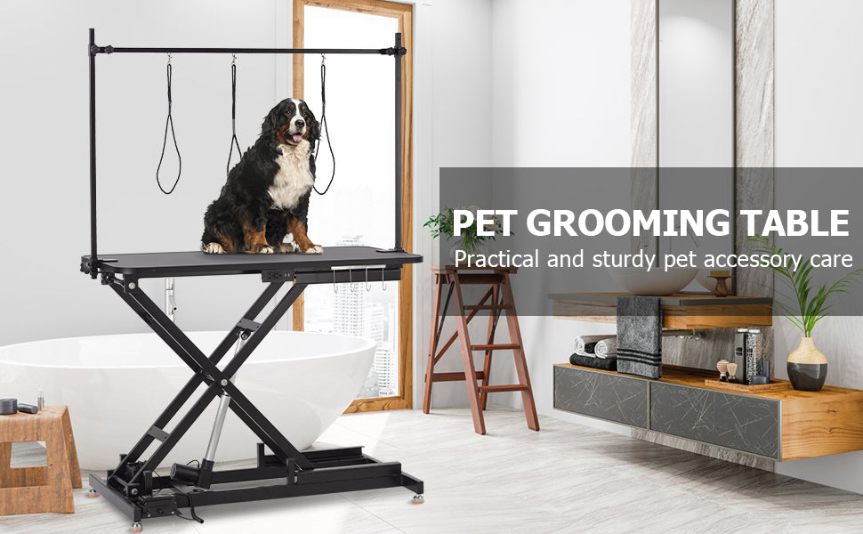 GARVEE Electric Lift Dog Grooming Table Heavy Duty Electric Grooming Arm Table For Pets Large Dogs Adjustable Height