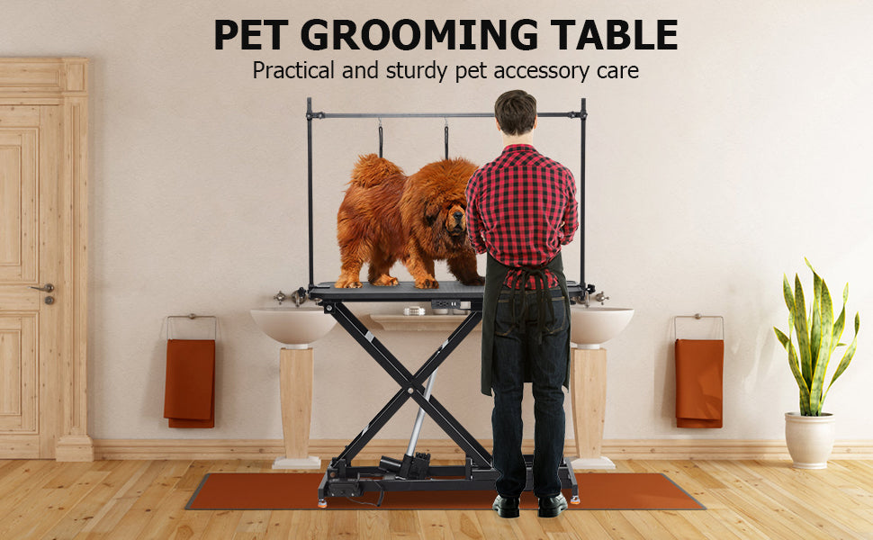 GARVEE Electric Lift Dog Grooming Table Heavy Duty Electric Grooming Arm Table For Pets Large Dogs Adjustable Height