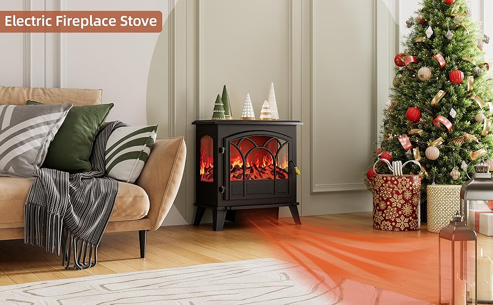 GARVEE 26.4 Inch Electric Fireplace Heater 750/1500W Freestanding Fireplace Space Heater