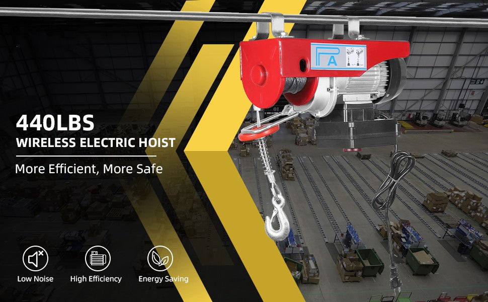 GARVEE Electric Hoist 440 LBS 110V Electric Wire Crane Lift Electric Hoist Crane Power System with Remote Control