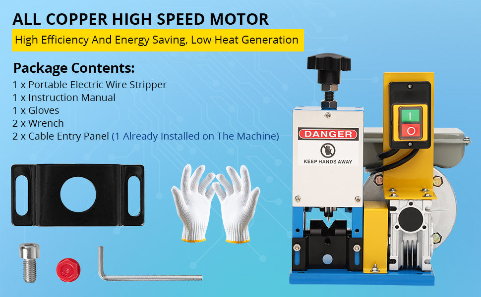 GARVEE Electric Wire Stripper Machine for Diameter 0.05-0.1 Inch Wire Automatic Wire Stripper for Scrap Cable Copper Recycling